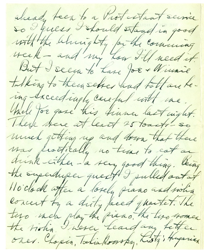 Letter from Harry S. Truman to Bess W. Truman