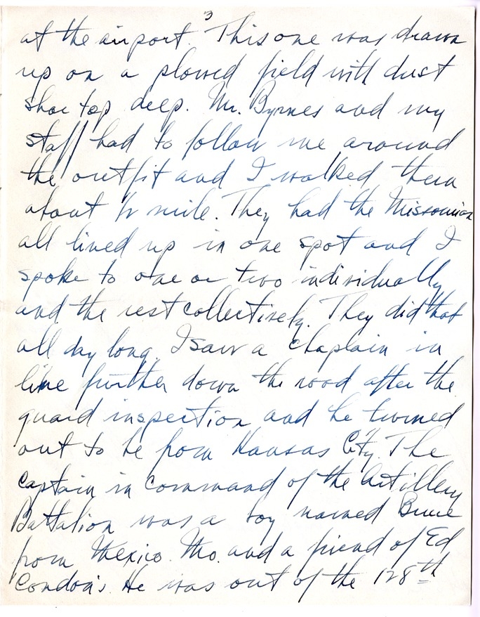 Letter from Harry S. Truman to Bess W. Truman