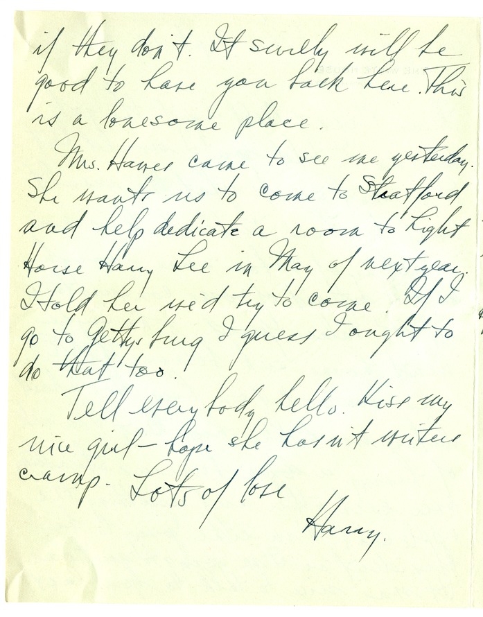 Letter from Harry S. Truman to Bess W. Truman