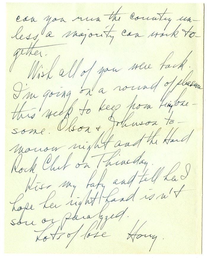 Letter from Harry S. Truman to Bess W. Truman