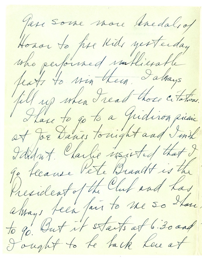 Letter from Harry S. Truman to Bess W. Truman