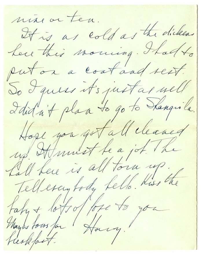 Letter from Harry S. Truman to Bess W. Truman