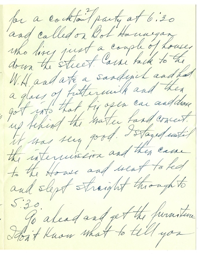 Letter from Harry S. Truman to Bess W. Truman