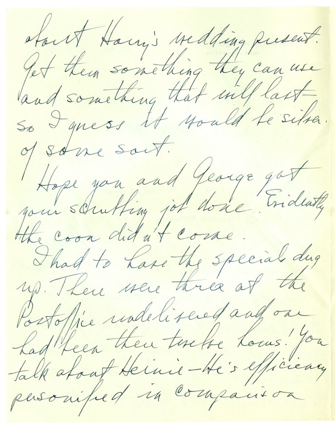 Letter from Harry S. Truman to Bess W. Truman