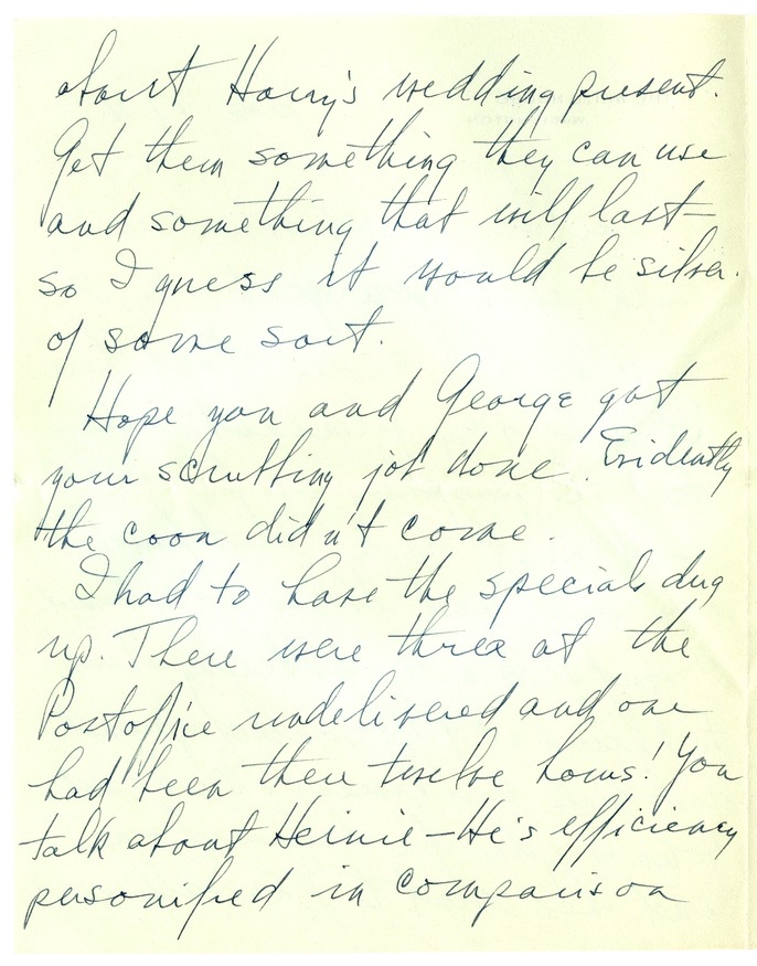 Letter from Harry S. Truman to Bess W. Truman