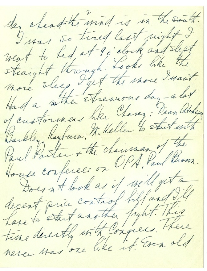 Letter from Harry S. Truman to Bess W. Truman