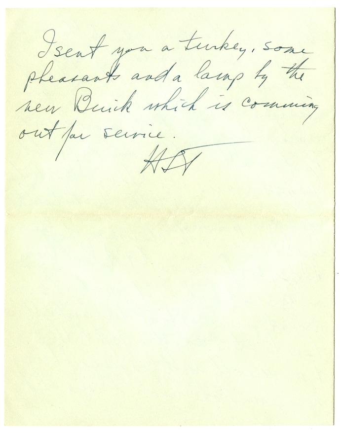 Letter from Harry S. Truman to Bess W. Truman