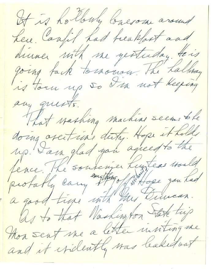 Letter from Harry S. Truman to Bess W. Truman