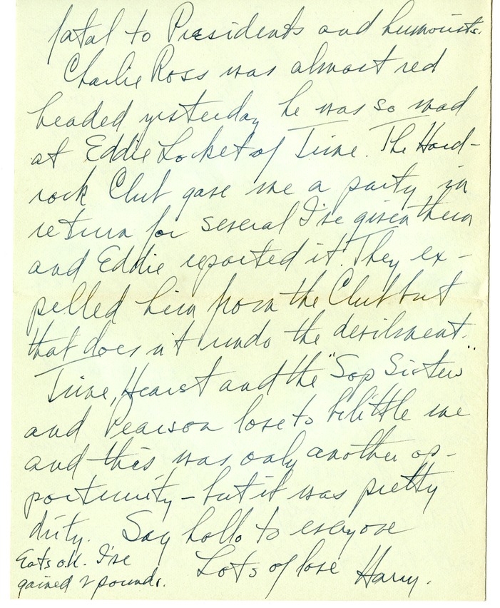 Letter from Harry S. Truman to Bess W. Truman