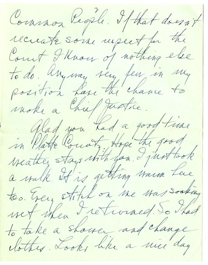 Letter from Harry S. Truman to Bess W. Truman