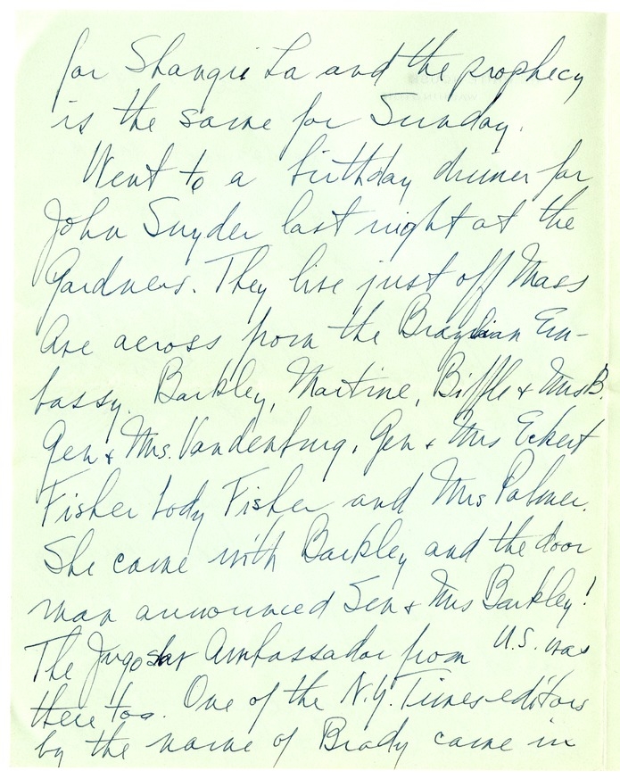 Letter from Harry S. Truman to Bess W. Truman