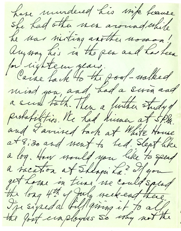 Letter from Harry S. Truman to Bess W. Truman