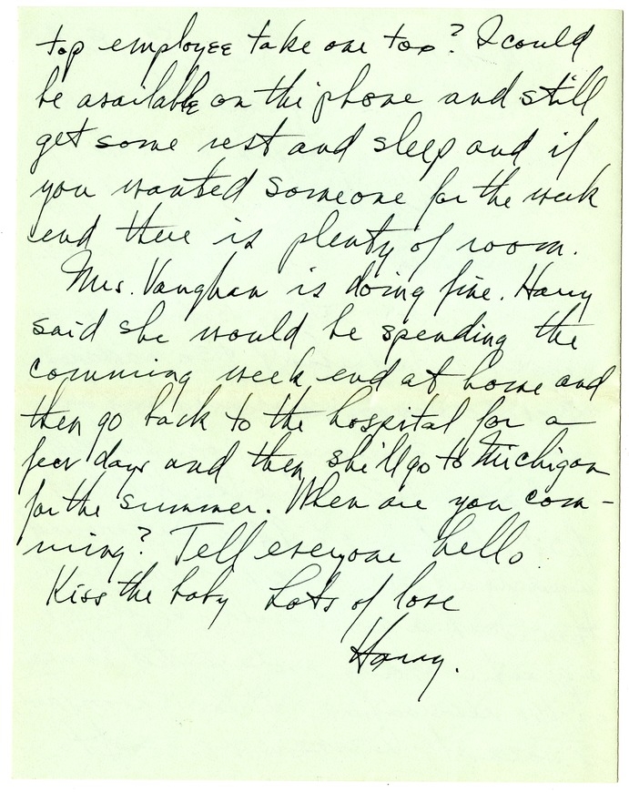 Letter from Harry S. Truman to Bess W. Truman