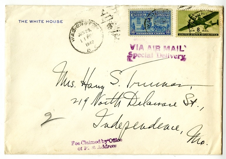 Letter from Harry S. Truman to Bess W. Truman