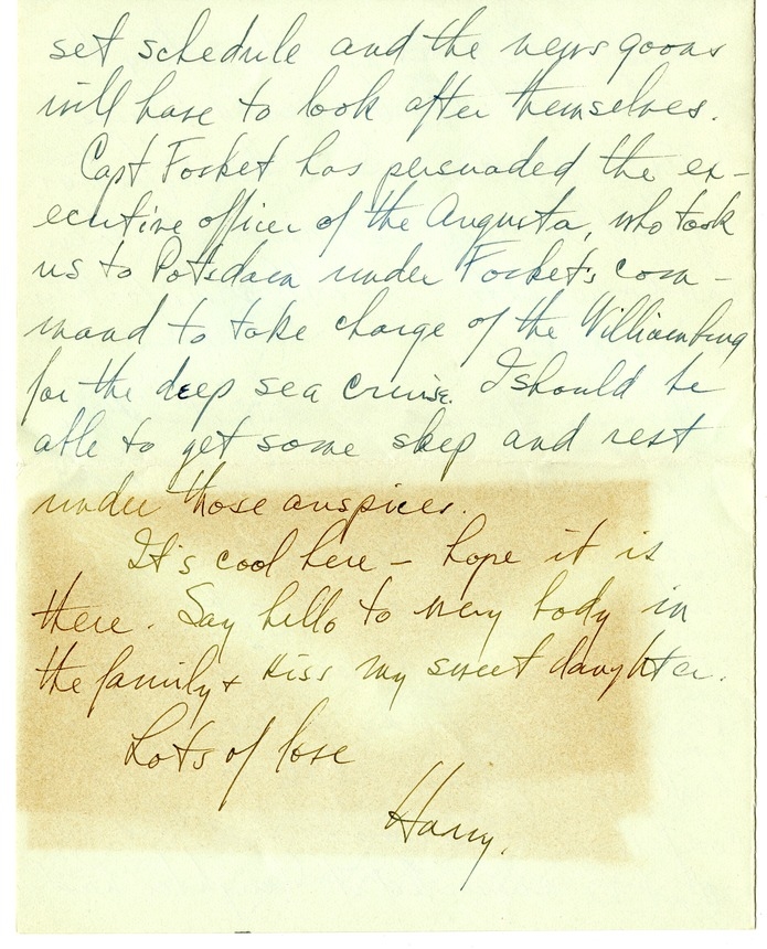 Letter from Harry S. Truman to Bess W. Truman