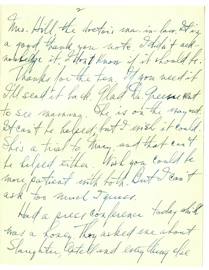 Letter from Harry S. Truman to Bess W. Truman