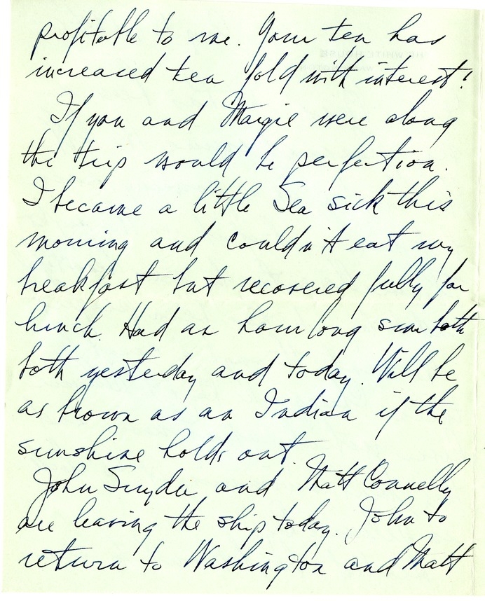 Letter from Harry S. Truman to Bess W. Truman