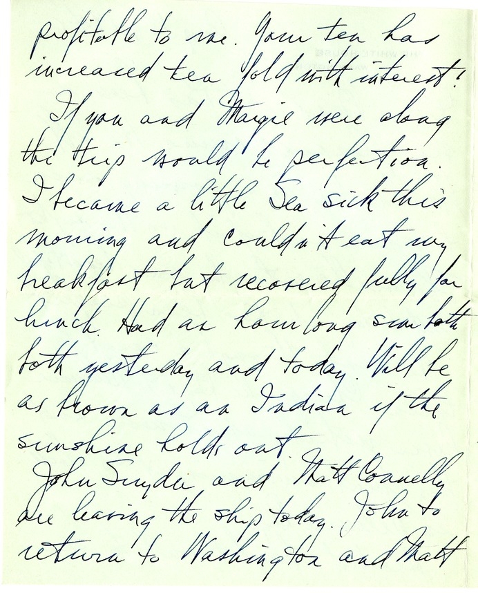 Letter from Harry S. Truman to Bess W. Truman