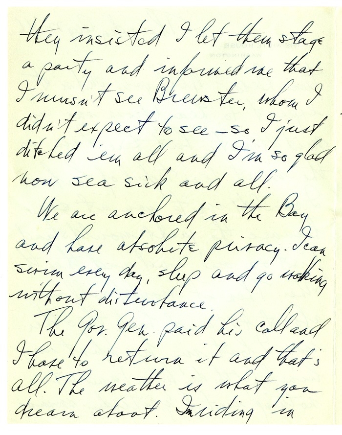 Letter from Harry S. Truman to Bess W. Truman