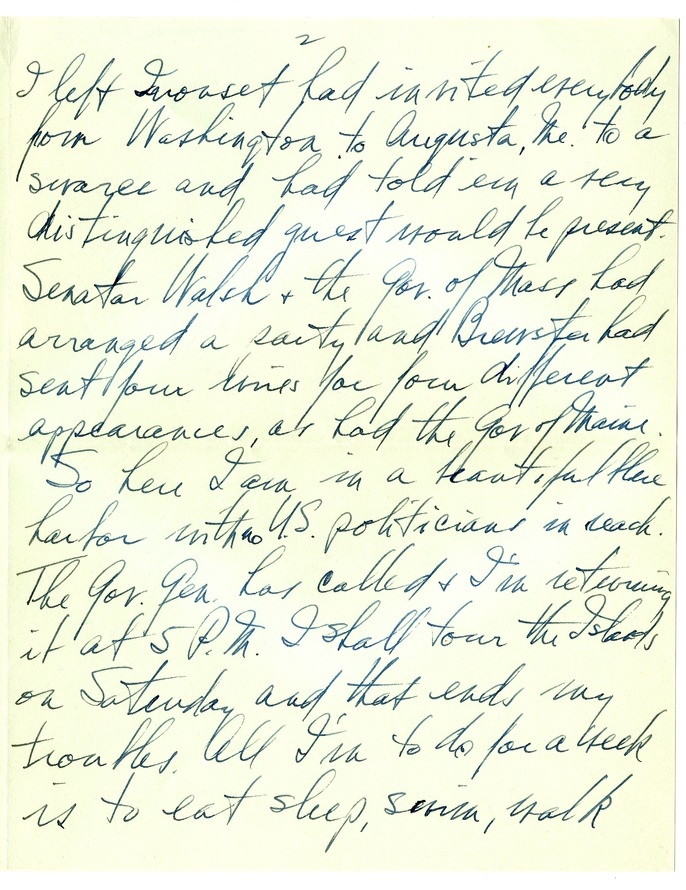 Letter from Harry S. Truman to Bess W. Truman