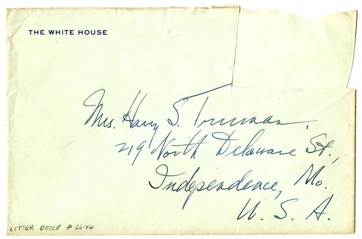 Letter from Harry S. Truman to Bess W. Truman