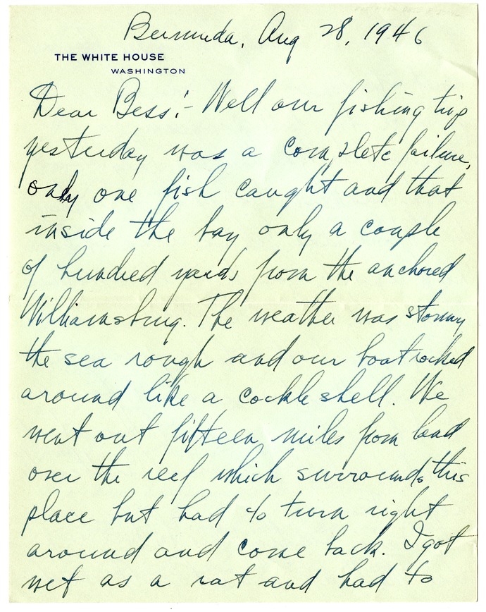 Letter from Harry S. Truman to Bess W. Truman