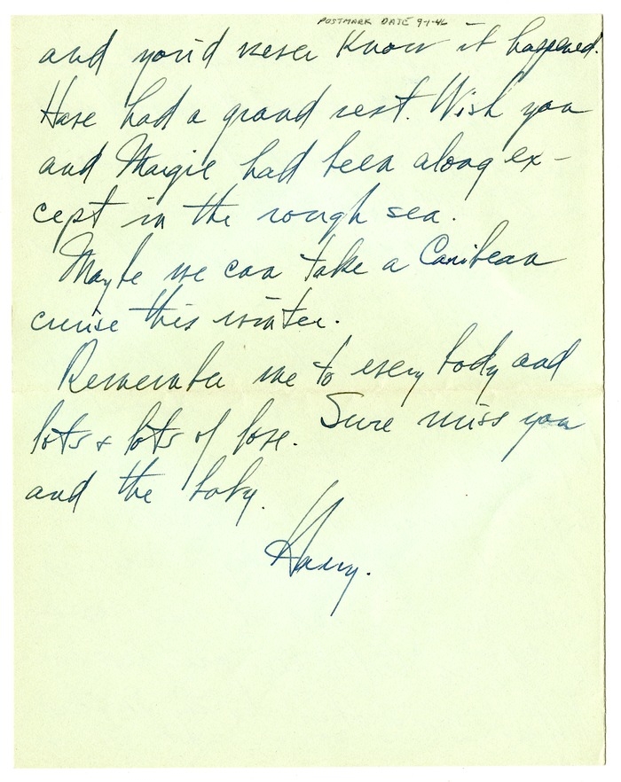 Letter from Harry S. Truman to Bess W. Truman