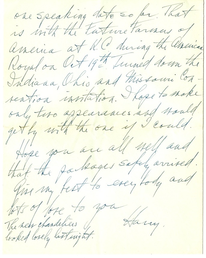 Letter from Harry S. Truman to Bess W. Truman