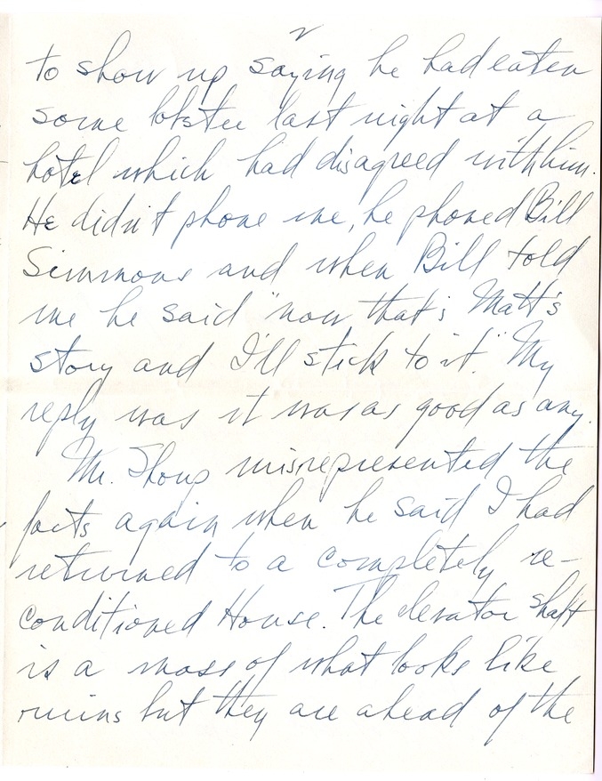 Letter from Harry S. Truman to Bess W. Truman