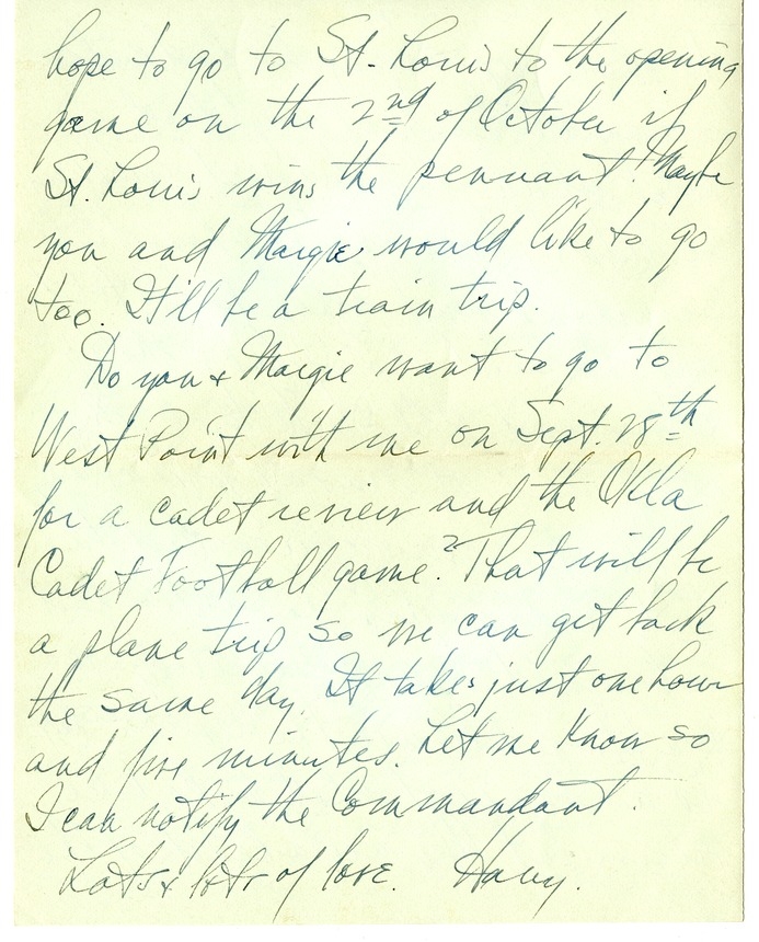 Letter from Harry S. Truman to Bess W. Truman