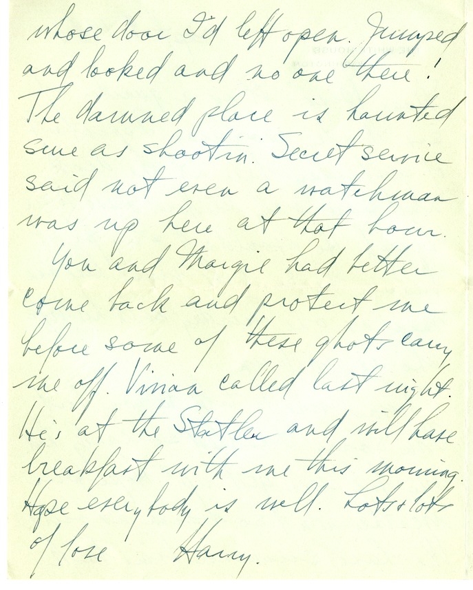 Letter from Harry S. Truman to Bess W. Truman