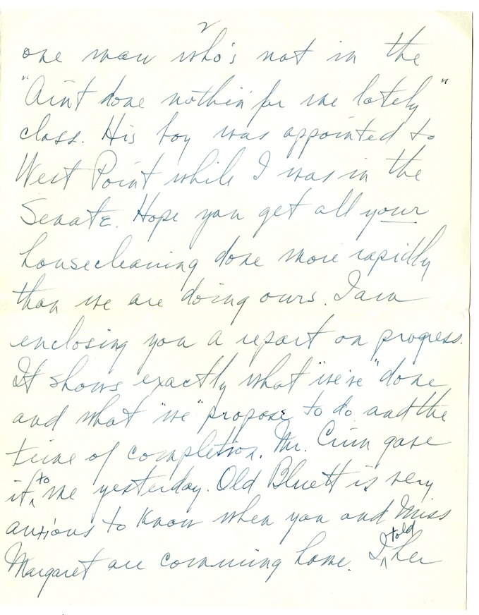 Letter from Harry S. Truman to Bess W. Truman