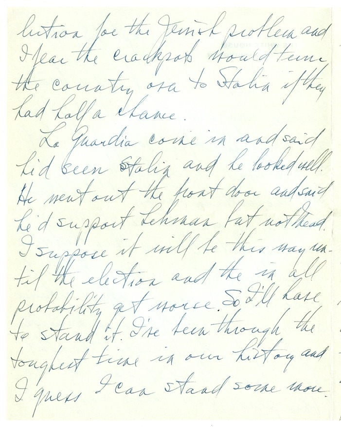 Letter from Harry S. Truman to Bess W. Truman