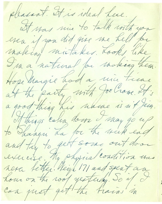 Letter from Harry S. Truman to Bess W. Truman