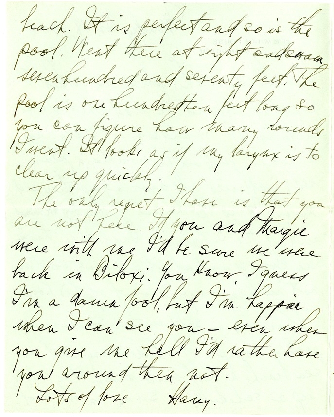 Letter from Harry S. Truman to Bess W. Truman