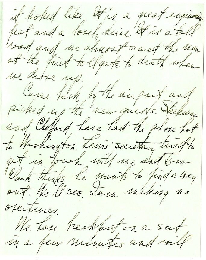 Letter from Harry S. Truman to Bess W. Truman