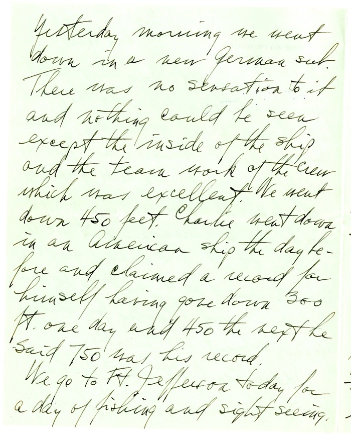 Letter from Harry S. Truman to Bess W. Truman