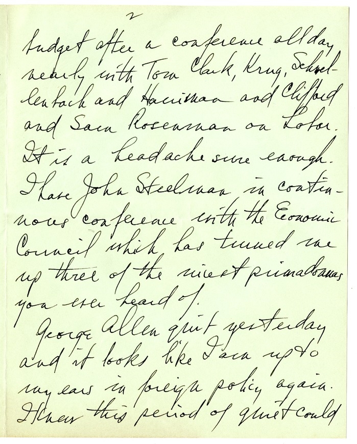 Letter from Harry S. Truman to Bess W. Truman