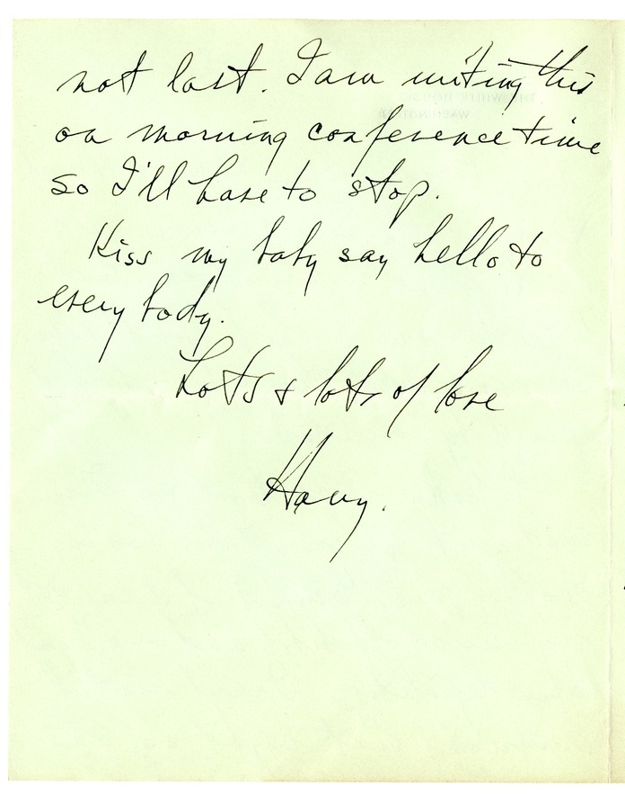 Letter from Harry S. Truman to Bess W. Truman