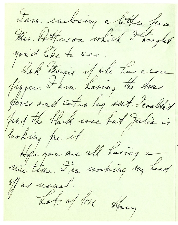 Letter from Harry S. Truman to Bess W. Truman