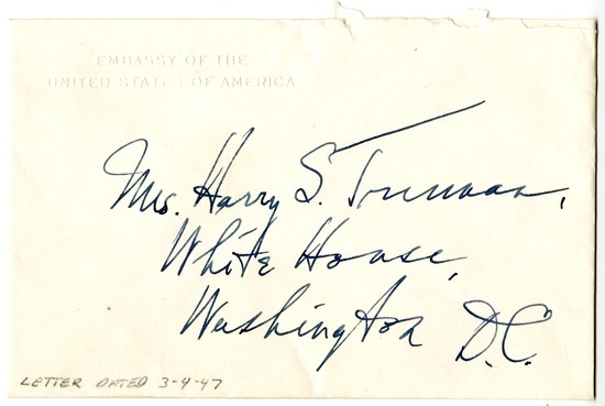 Letter from Harry S. Truman to Bess W. Truman