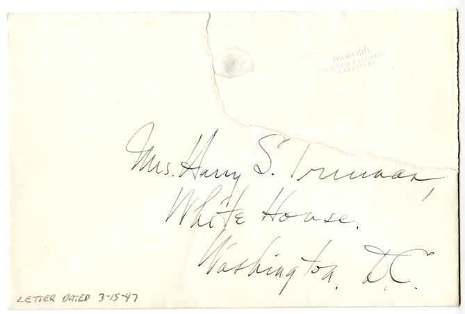 Letter from Harry S. Truman to Bess W. Truman