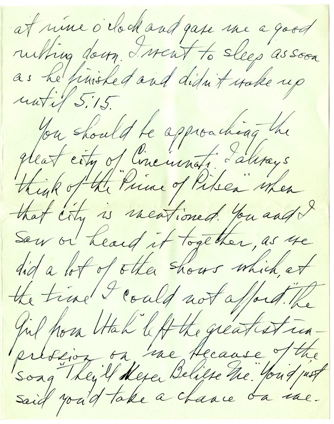 Letter from Harry S. Truman to Bess W. Truman