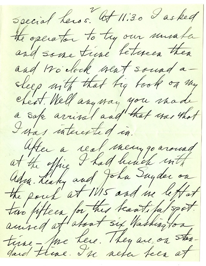 Letter from Harry S. Truman to Bess W. Truman