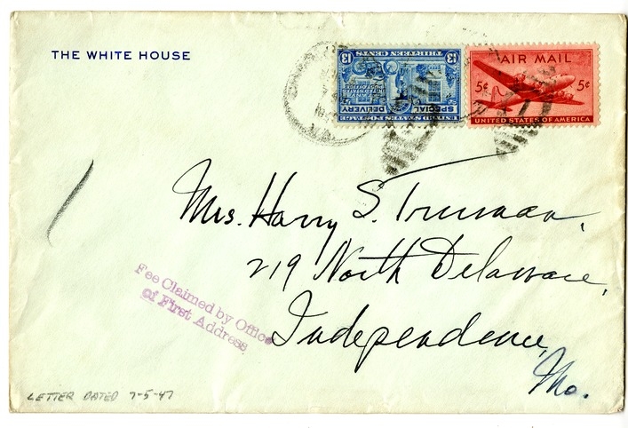 Letter from Harry S. Truman to Bess W. Truman