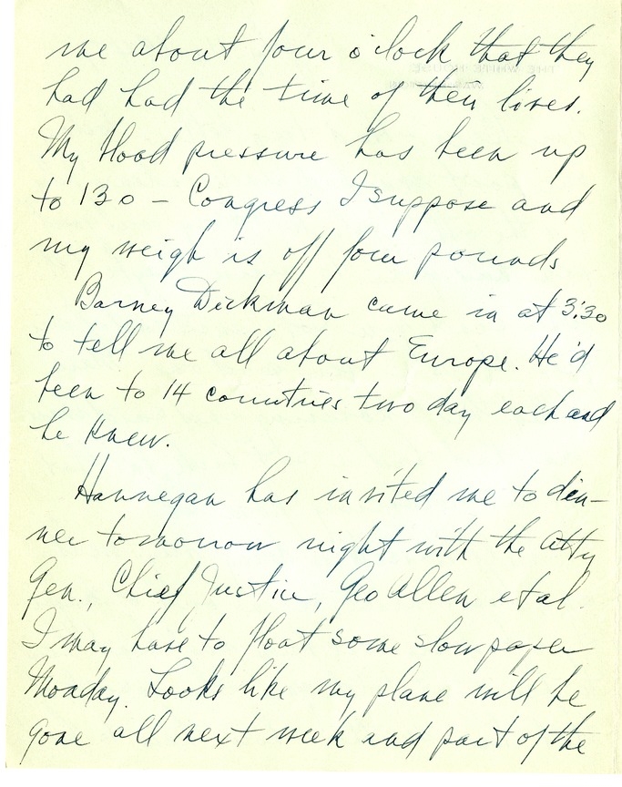 Letter from Harry S. Truman to Bess W. Truman