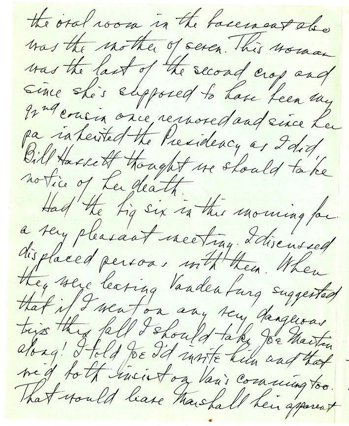 Letter from Harry S. Truman to Bess W. Truman