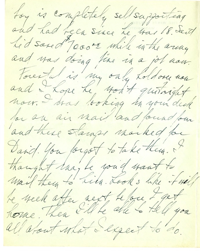 Letter from Harry S. Truman to Bess W. Truman