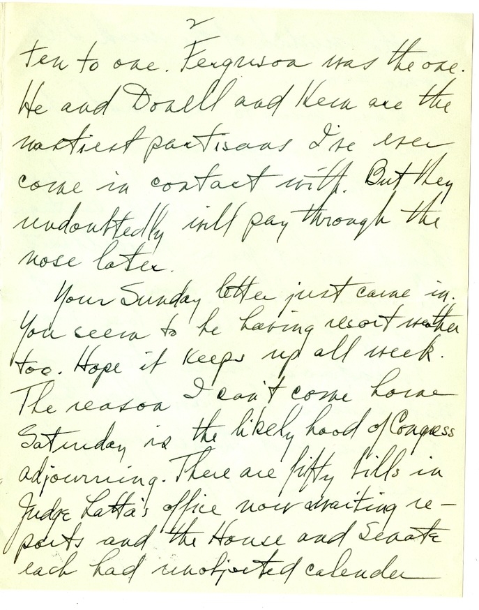 Letter from Harry S. Truman to Bess W. Truman