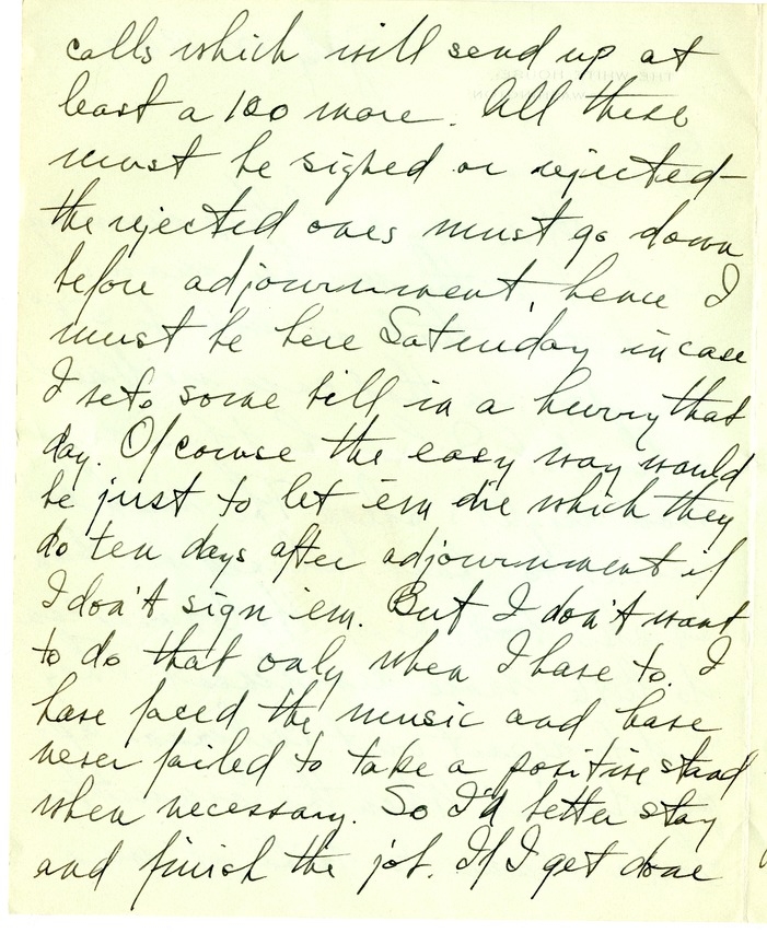 Letter from Harry S. Truman to Bess W. Truman